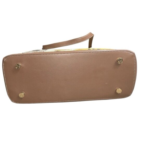 Sparrtina 449 Daufuskie Island Leather Purse Shoulder Bag Floral Yellow Brown - Picture 9 of 14